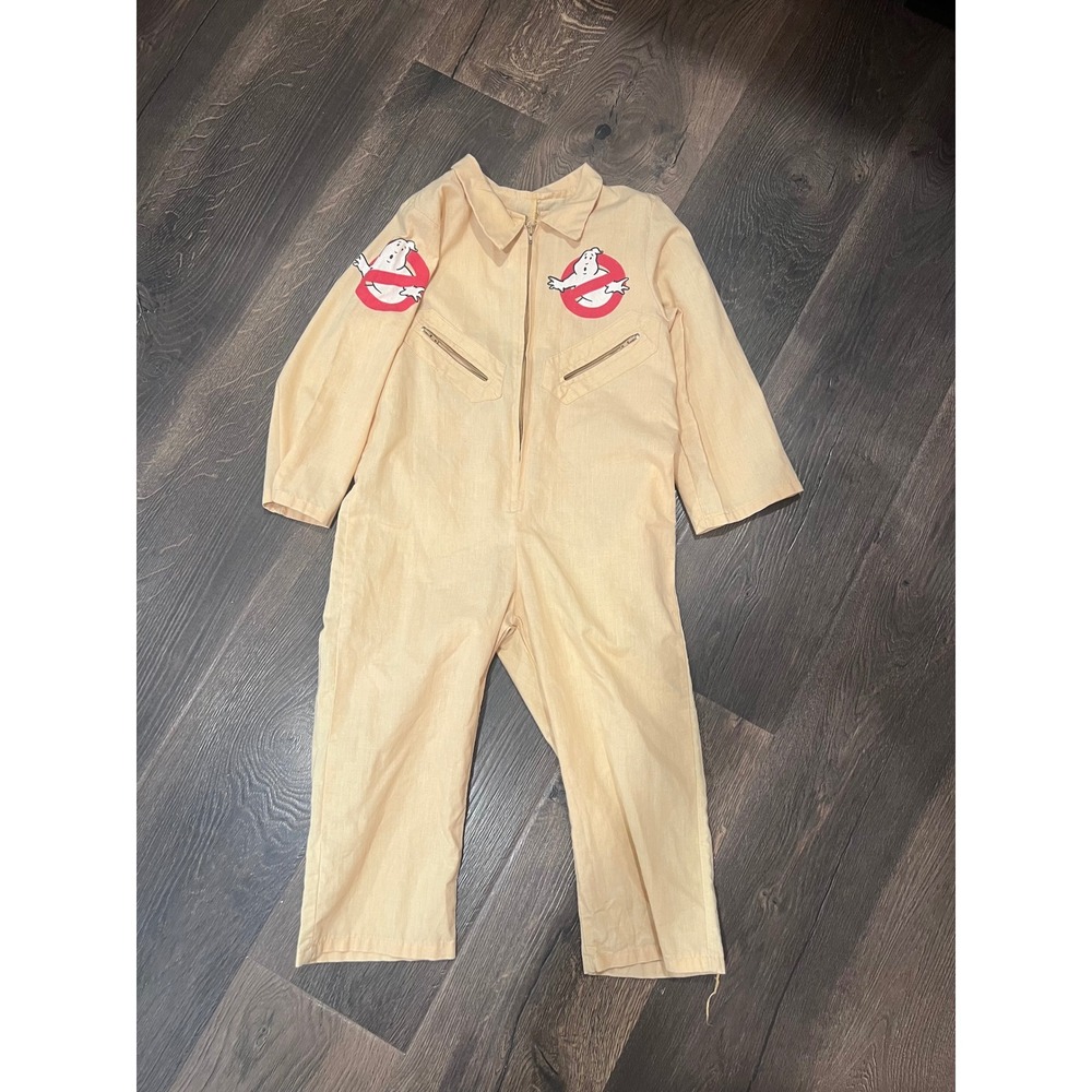 Rubies Ghostbusters Costume Jumpsuit Tan Logo Patches Halloween Cosplay Small